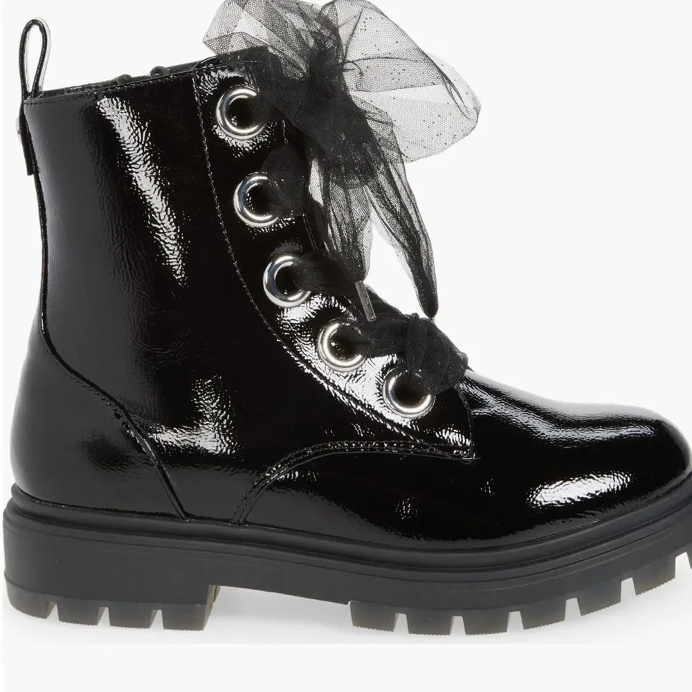 Vibram Shiny Black Kids Boots
